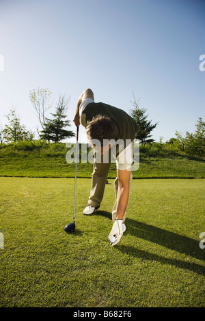 Mann, Golfen Stockfoto