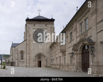 Ebrach Im Steigerwald, Zisterzienserkloster, Klosterkirche, Westfassade Stockfoto