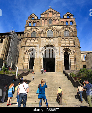 Kathedrale von Notre Dame (12. Jh.), Le Puy En Velay, Auvergne, Frankreich Stockfoto