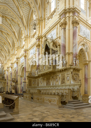 Ebrach Im Steigerwald, Zisterzienserkloster, Klosterkirche, Chororgel Und Chorgestühl Stockfoto