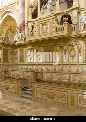 Ebrach Im Steigerwald, Zisterzienserkloster, Klosterkirche, Chororgel Und Chorgestühl Stockfoto