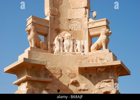 Das Mausoleum von Bes in Sabratha (Detail) Stockfoto