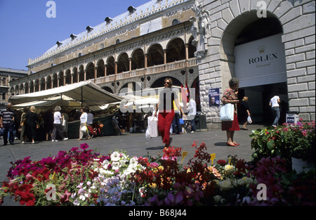 Markt Piazza della Erbe Padova Veneto Italien Stockfoto