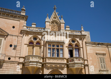 Gebäude in Saint-Paul Platz, in die mittelalterliche Stadt Mdina, Malta Stockfoto