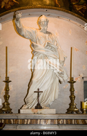 Saint-Paul Statue, St Pauls Grotto, Pfarrkirche St. Pauls, Rabat, außerhalb der mittelalterlichen Stadt Mdina, Malta Stockfoto