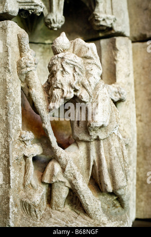 Architektonische Dekoration, gotische Skulptur (15. Jh.), Musee Sainte Croix, Poitiers, Poitou, Frankreich Stockfoto