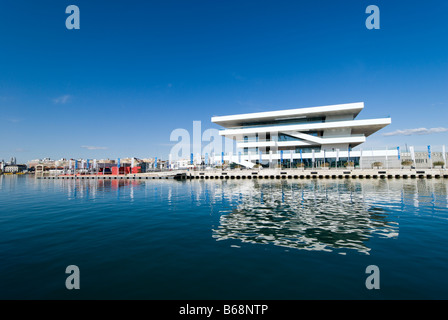 America s Cup Pavillon Veles e Vents oder Segel Wind im Hafen von Valencia, entworfen von David Chipperfield architects Stockfoto