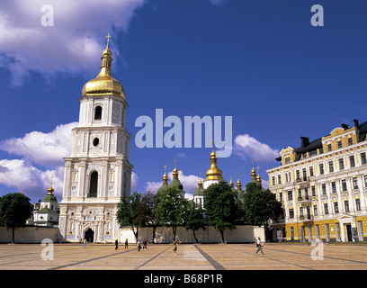 Sofijska Square und Sophien-Kathedrale, Kiew, Ukraine Stockfoto