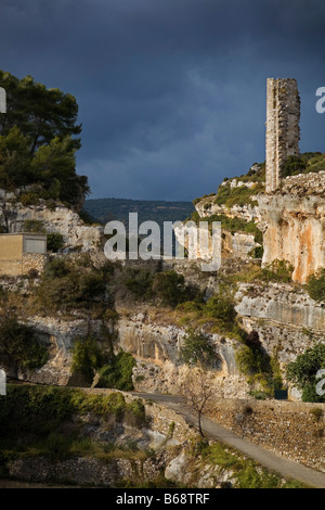 Candela - die restlichen Turm der Katharer-Festung, Minerve, Languedoc-Roussillon, Frankreich Stockfoto