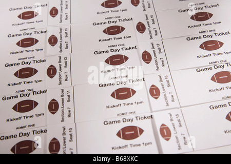 Tickets für Fußball Spiel, Nahaufnahme Stockfoto