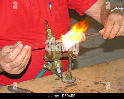 Glas zu arbeiten. Les Borges Lehrschule Lleida Stockfoto