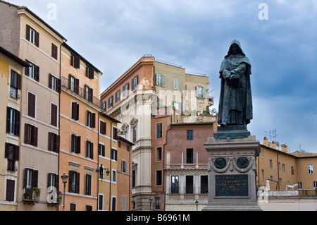 Rom der Giordano Bruno-Denkmal in Campo dei Fiori Stockfoto