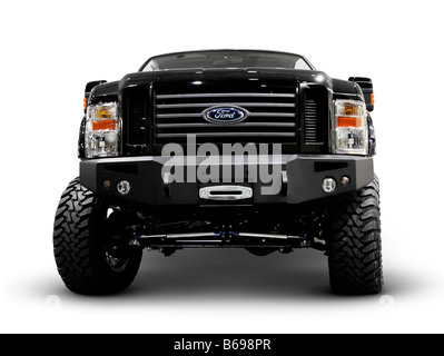 Schwarzer Ford Super Duty truck Stockfoto