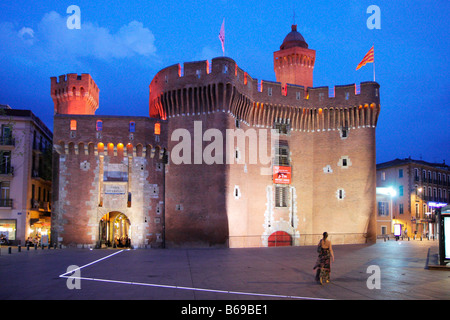 Le Castillet im Süden von Frankreich City Center Perpignan, Europa Stockfoto