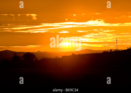 Sonnenuntergang, Broken Hill, New South Wales, Australien Stockfoto