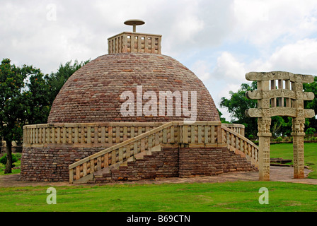 Stupa 3, Sanchi, Dist einfache, Madhya Pradesh, Indien Stockfoto