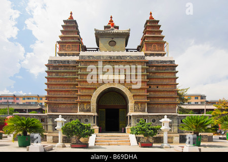 Fassade eines Tempels, fünf Pagode, Hohhot, Innere Mongolei, China Stockfoto
