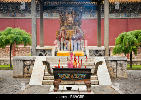 Statue in einem Tempel, Dai-Tempel, Tai'an, Provinz Shandong, China Stockfoto