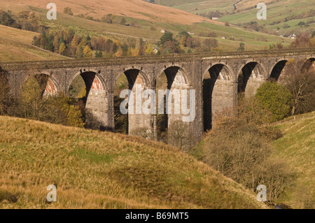 Ansicht des Dent Head Viadukt auf der Settle-Carlisle-Bahnstrecke Stockfoto