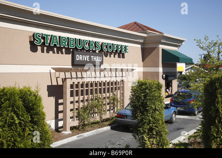 Kanada Canada BC Brittische British Columbia Vancouver Island Starbucks Kaffee Stockfoto