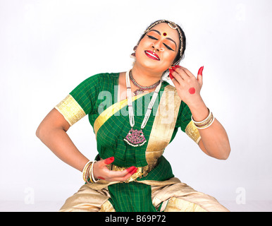 Bharathanatyam Tänzerin von Tamil Nadu in Südindien Stockfoto