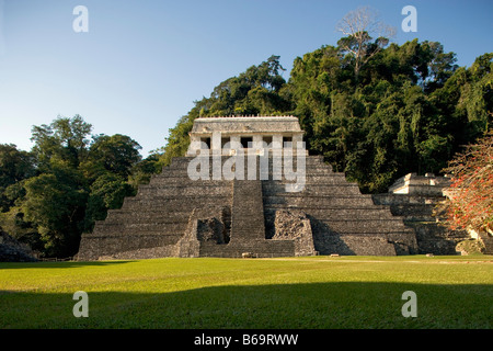 Mexiko, Chiapas, Palenque, Maya-Ruinen. Tempel der Inschriften. Stockfoto
