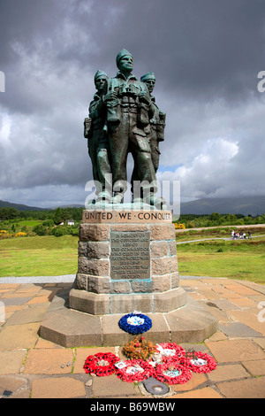 Royal Marines Commando Memorial Nevis Bergkette Spean Bridge Hochland von Schottland Großbritannien UK Stockfoto