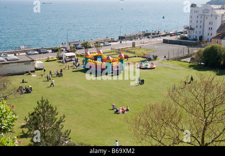 Luftaufnahme der Hüpfburg, die Hacke, Plymouth, Devon, England Stockfoto