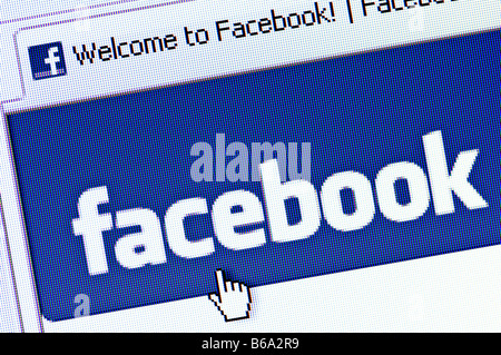 Makro-Screenshot der Facebook social-Networking-Website (nur zur redaktionellen Verwendung). Stockfoto