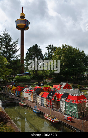 LEGO Modell von Nyhavn in Kopenhagen am Legoland, Billund, Jütland, Dänemark Stockfoto