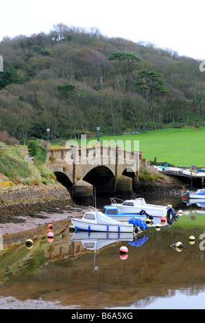 Axmouth alte Brücke die älteste Betonbrücke in der Welt Devon UK Stockfoto