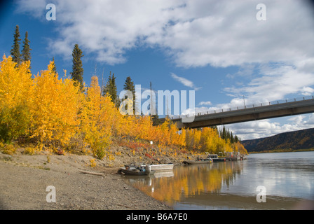 Yukon River bei Mile Post 56 auf dem Dalton Highway (Haul Road), Alaska Stockfoto