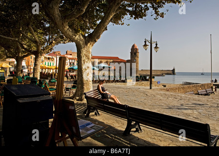 Fischerdorf Collioure und Künstlerkolonie, Pyrenäen-Orientales, Frankreich Stockfoto