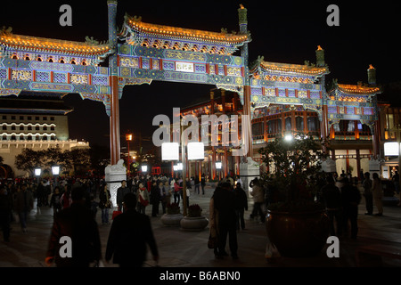 China Beijing Qianmen Tor Qianmen Street Stockfoto