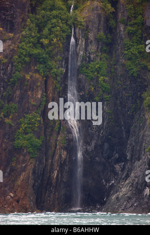 Wasserfall Aialik Bay Kenai Fjords Nationalpark Alaska Stockfoto
