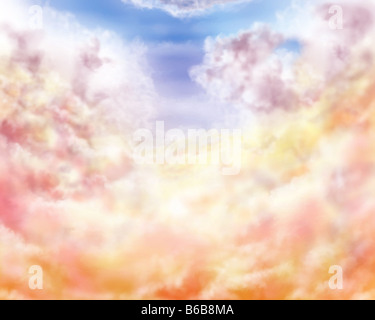 Abbildung des goldenen und Pastell impressionistische Wolken Stockfoto