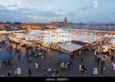 Djemaa el-Fna-Platz, Marrakesch, Marokko, Afrika Stockfoto