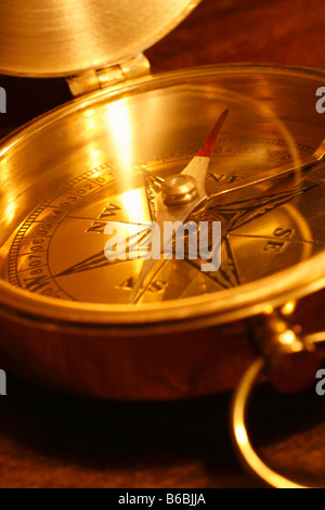 Nahaufnahme des Kompasses Stockfoto