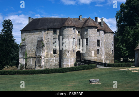 Mittelalterliche Burg Harcourt oder Château Harcourt (c12th), Eure Département, Normandie, Frankreich Stockfoto