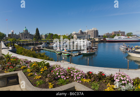 Legislative Building von BC und Inner Harbour Victoria "Vancouver Island" Kanada Stockfoto