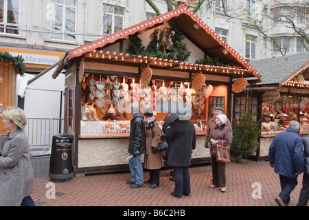 Candy Hearts auf einen Stand auf der Frankfurter Weihnachtsmarkt, Birmingham Stockfoto