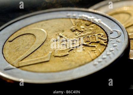 Eine 2 Euro Münze Stockfoto