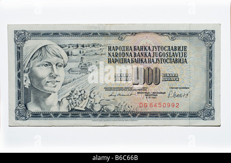 Ex-Jugoslawien banknote Stockfoto