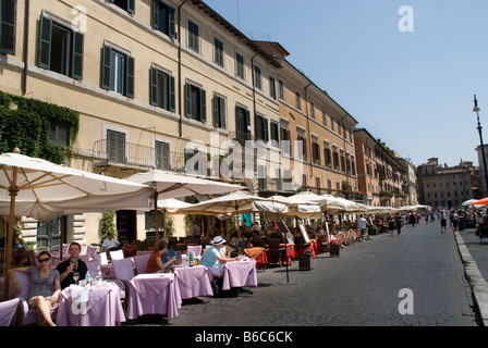 Street-Restaurants auf der Piazza Navona, Rom Stockfoto