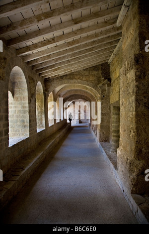 Verbleibenden rekonstruiert Seite der Abtei Klöster, St Guilhem le Desert, Languedoc-Roussillon, Frankreich Stockfoto