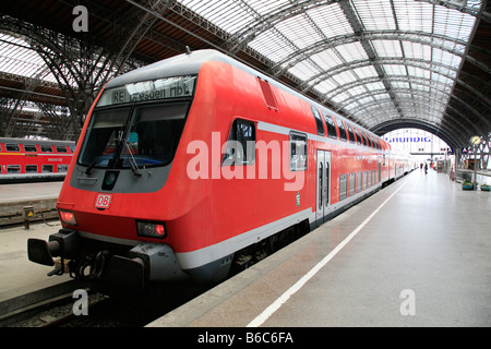 Bahnhof Leipzig, Deutschland; Hauptbahnhof Leipzig Stockfoto