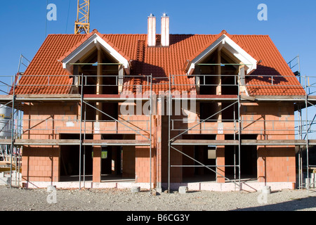 Gerüste auf unter Bau Haus Stockfoto