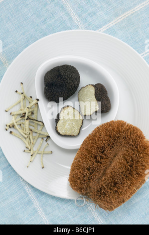 Erhöhte Ansicht von Obst in Schale Stockfoto