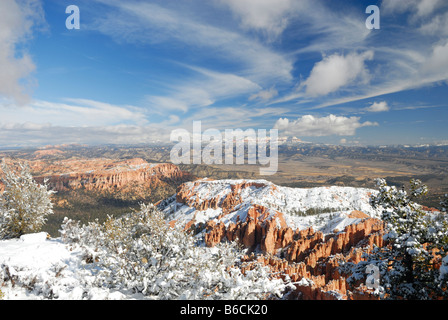 Bryce Canyon nach einem Schneesturm Stockfoto