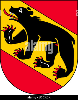 Abbildung Flagge des Kantons Bern Schweiz Stockfoto